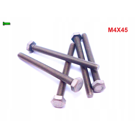M4x45 śruba tytanowa sześciokątna din 933 iso 4017 tytan grade 2