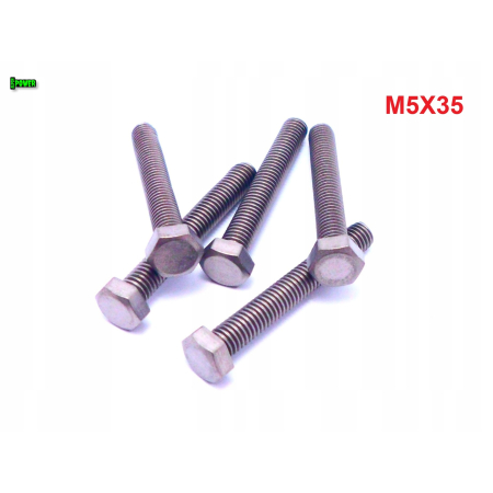 M5x35 śruba tytanowa sześciokątna din 933 iso 4017 tytan grade 2