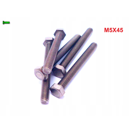 M5x45 śruba tytanowa sześciokątna din 933 iso 4017 tytan grade 2