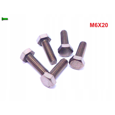 M6x20 śruba tytanowa sześciokątna din 933 iso 4017 tytan grade 2