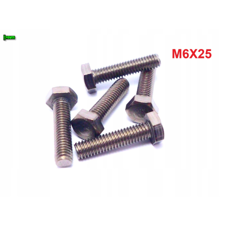 M6x25 śruba tytanowa sześciokątna din 933 iso 4017 tytan grade 2