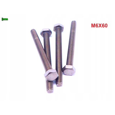 M6x60 śruba tytanowa sześciokątna din 933 iso 4017 tytan grade 2