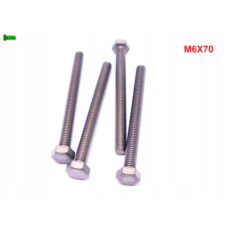 M6x70 śruba tytanowa sześciokątna din 933 iso 4017 tytan grade 2