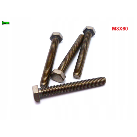 M8x60 śruba tytanowa sześciokątna din 933 iso 4017 tytan grade 2