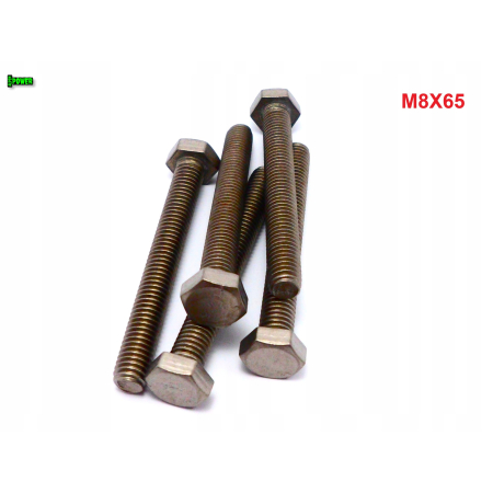 M8x65 śruba tytanowa sześciokątna din 933 iso 4017 tytan grade 2