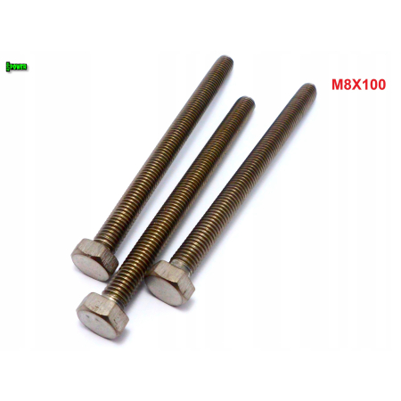 M8x100 śruba tytanowa sześciokątna din 933 iso 4017 tytan grade 2