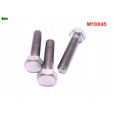 M10x45 śruba tytanowa sześciokątna din 933 iso 4017 tytan grade 2