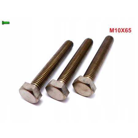M10x65 śruba tytanowa sześciokątna din 933 iso 4017 tytan grade 2 skok 1,5