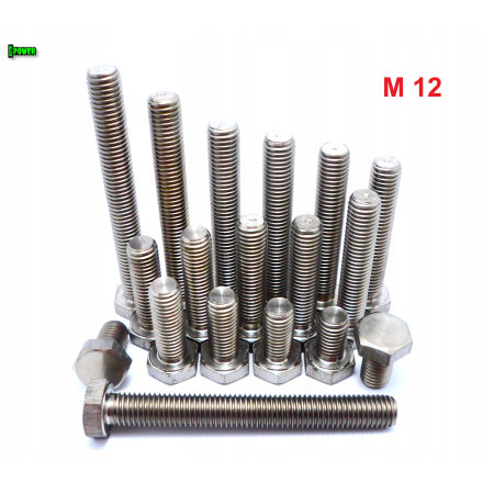 M12x65 śruba tytanowa sześciokątna din 933 iso 4017 tytan grade 2