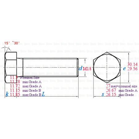 M18x65 śruba tytanowa sześciokątna din 933 iso 4017 tytan grade 2