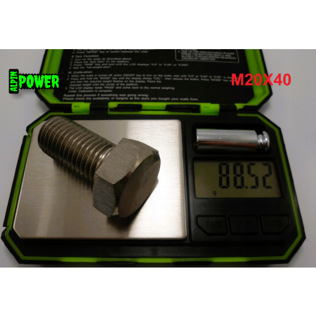 M20x40 śruba tytanowa sześciokątna din 933 iso 4017 tytan grade 2