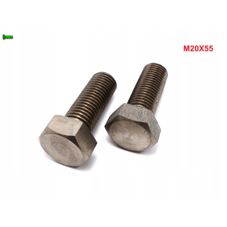 M20x55 śruba tytanowa sześciokątna din 933 iso 4017 tytan grade 2