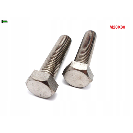 M20x80 śruba tytanowa sześciokątna din 933 iso 4017 tytan grade 2
