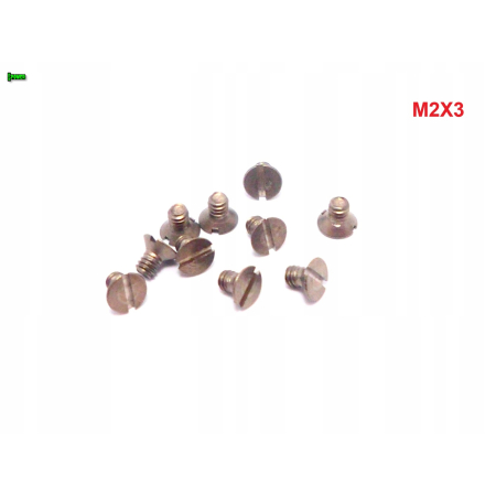 M2x3 śruba tytanowa din 963 z lbem stożkowym plaska glowica gr 2