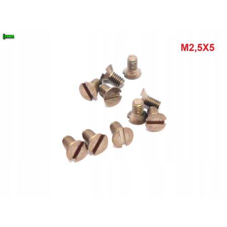 M2,5x5 śruba tytanowa din 963 z lbem stożkowym plaska glowica gr 2