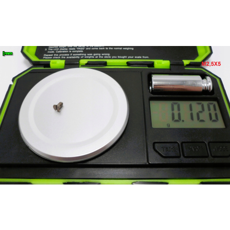 M2,5x5 śruba tytanowa din 963 z lbem stożkowym plaska glowica gr 2