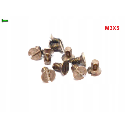 M3x5 śruba tytanowa din 963 z lbem stożkowym plaska glowica gr 2