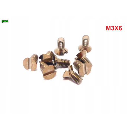 M3x6 śruba tytanowa din 963 z lbem stożkowym plaska glowica gr 2