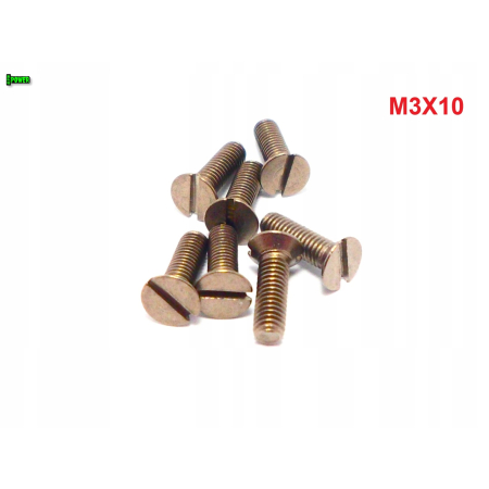 M3x10 śruba tytanowa din 963 z lbem stożkowym plaska glowica gr 2