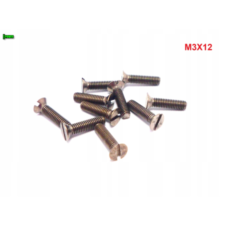 M3x12 śruba tytanowa din 963 z lbem stożkowym plaska glowica gr 2