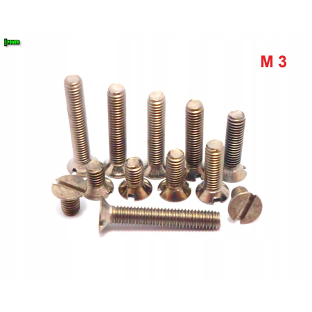 M3x14 śruba tytanowa din 963 z lbem stożkowym plaska glowica gr 2
