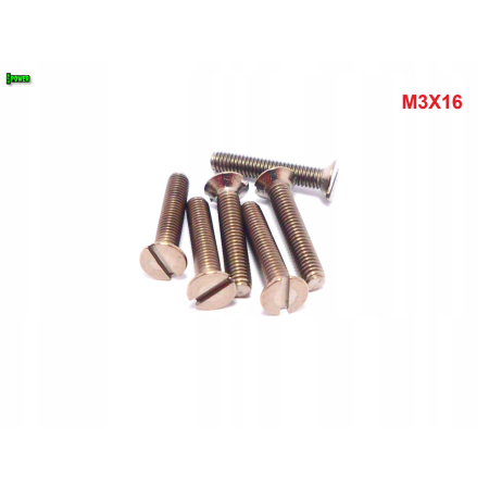 M3x16 śruba tytanowa din 963 z lbem stożkowym plaska glowica gr 2