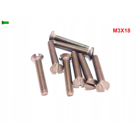 M3x18 śruba tytanowa din 963 z lbem stożkowym plaska glowica gr 2