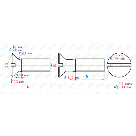 M4x12 śruba tytanowa din 963 z lbem stożkowym plaska glowica gr 2