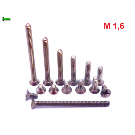 M1,6x2 śruby tytanowe din 965 iso 7046 śruba tytanowa tytan grade 2
