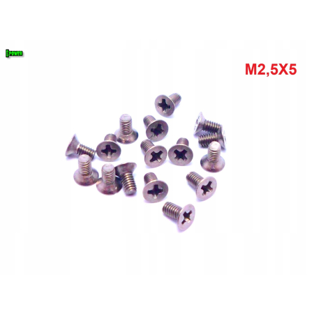 M2,5x5 śruby tytanowe din 965 iso 7046 śruba tytanowa stożkowa tytan grade