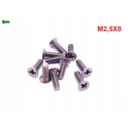 M2,5x8 śruby tytanowe din 965 iso 7046 śruba tytanowa stożkowa tytan grade