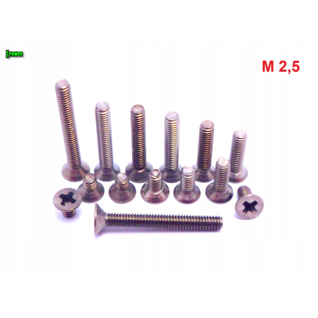 M2,5x12 śruby tytanowe din 965 śruba tytanowa stożkowa tytan grade 2