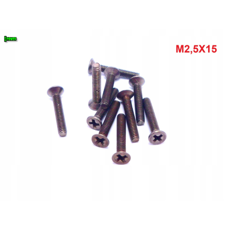 M2,5x15 śruby tytanowe din 965 iso 7046 śruba tytanowa stożkowa tytan gr 2