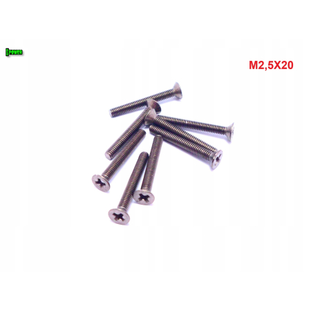 M2,5x20 śruby tytanowe din 965 iso 7046 śruba tytanowa stożkowa tytan gr 2