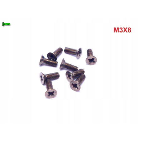 M3x8 śruby tytanowe din 965 iso 7046 śruba tytanowa stożkowa tytan grade 2