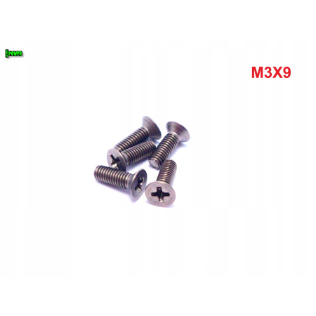 M3x9 śruby tytanowe din 965 iso 7046 śruba tytanowa stożkowa tytan grade 2