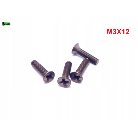 M3x12 śruby tytanowe din 965 iso 7046 śruba tytanowa stożkowa tytan grade 2