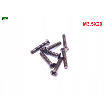 M3,5x20 śruby tytanowe din 965 iso 7046 śruba tytanowa stożkowa tytan gr 2