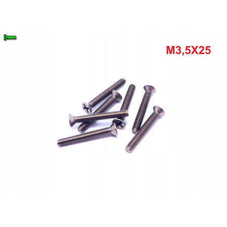 M3,5x25 śruby tytanowe din 965 iso 7046 śruba tytanowa stożkowa tytan gr 2
