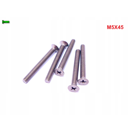 M5x45 śruby tytanowe din 965 iso 7046 śruba tytanowa stożkowa tytan grade 2