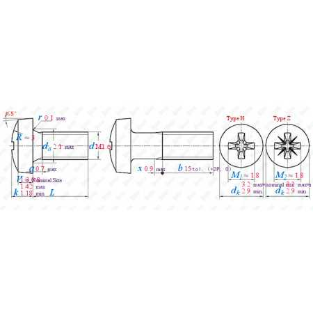 M1,6x10 śruba philips tytanowa grade 2