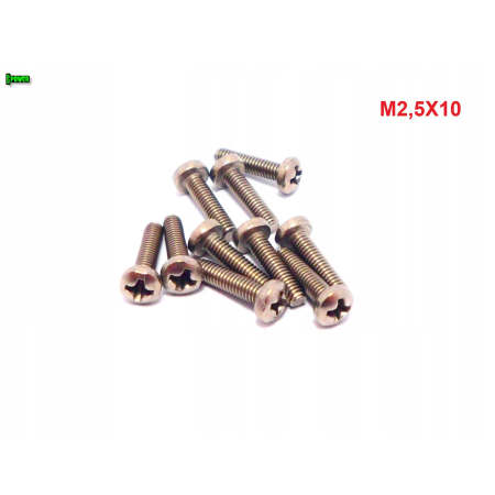 M2,5x10 śruba philips tytanowa grade 2 din 7985 iso 7045 śruby tytanowe