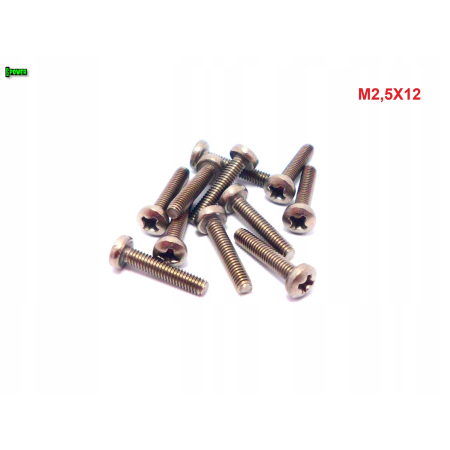 M2,5x12 śruba philips tytanowa grade 2 din 7985 iso 7045 śruby tytanowe