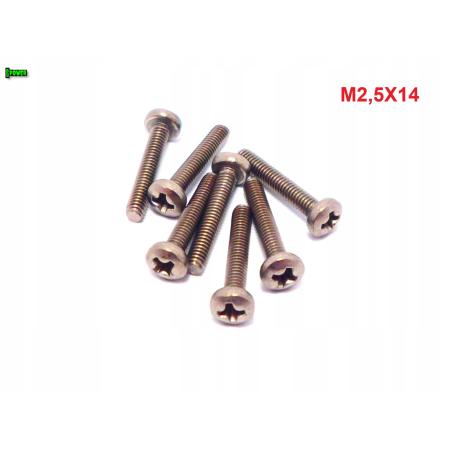 M2,5x14 śruba philips tytanowa grade 2 din 7985 iso 7045 śruby tytanowe