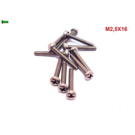 M2,5x16 śruba philips tytanowa grade 2 din 7985 iso 7045 śruby tytanowe