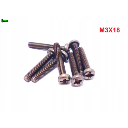 M3x18 śruba philips tytanowa grade 2 din 7985 iso 7045 śruby tytanowe
