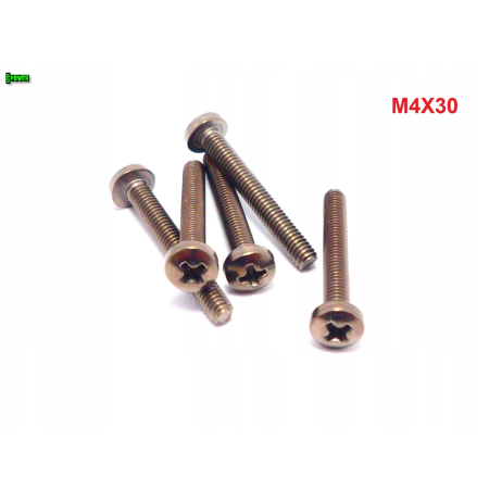 M4x30 śruba philips tytanowa grade 2 din 7985 iso 7045 śruby tytanowe