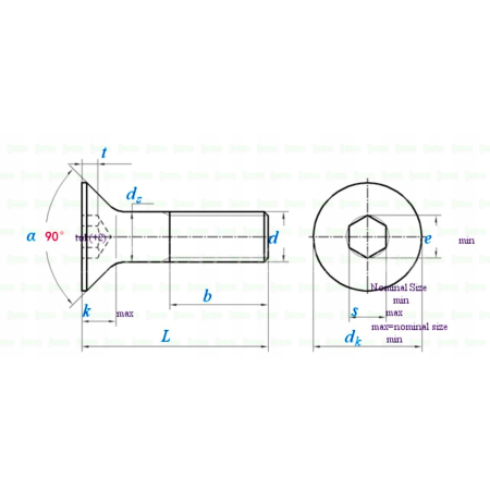M2x4 śruba tytanowa imbusowa din 7991 tytan grade 2 s1,3/s1,5