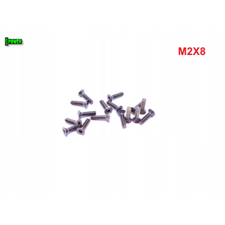 M2x8 śruba tytanowa imbusowa din 7991 tytan grade 2 s1,3/s1,5