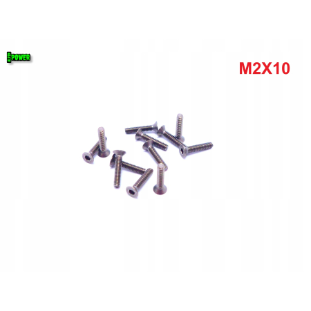 M2x10 śruba tytanowa imbusowa din 7991 tytan grade 2 s1,3/s1,5